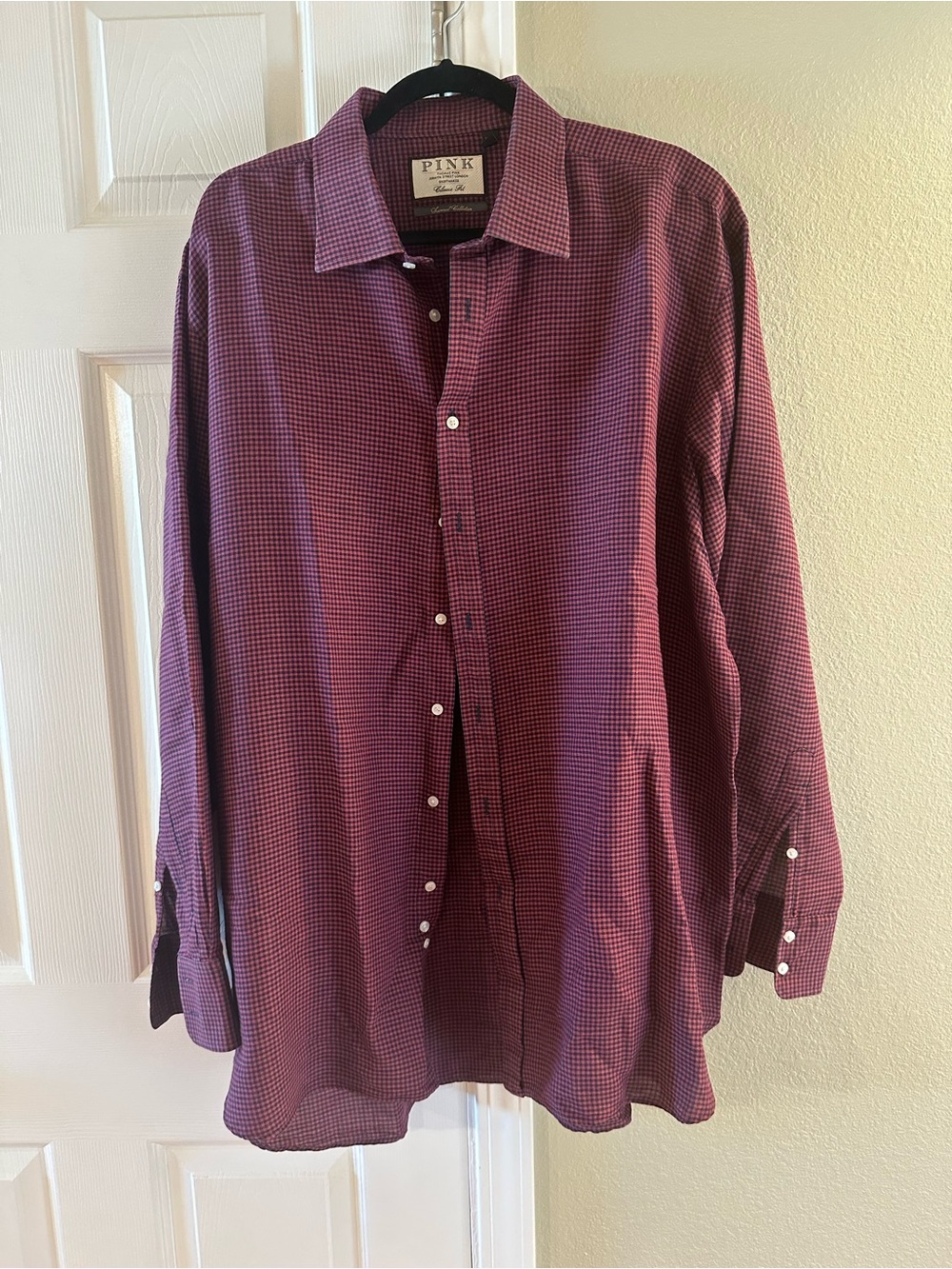 Thomas Pink Men's Purple Check Dress Shirt